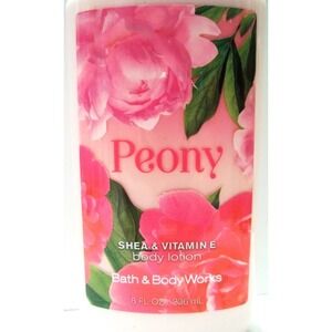 Bath & Body Works Peony Shea & Vitamin‎ E Body Lotion 8 oz / 236 ml, Nearly Full